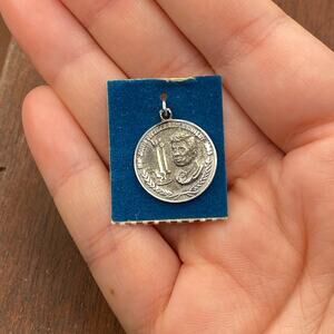 Vintage 925 Sterling Silver JFK Presidential Speech Pendant Bracelet Charm
